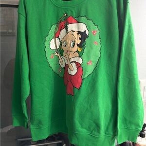 Betty Boop Green Holiday Sweatshirt